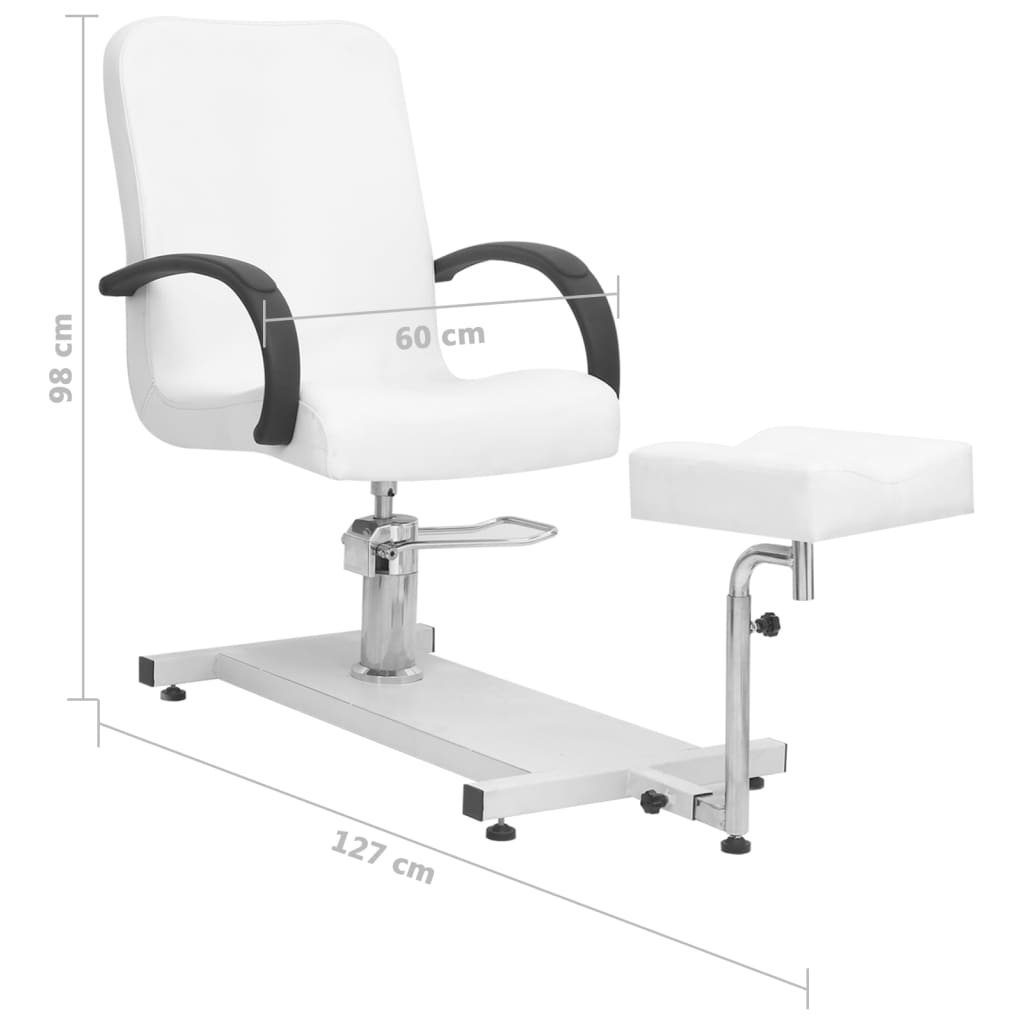 Salon Massage Chair with Footrest - White