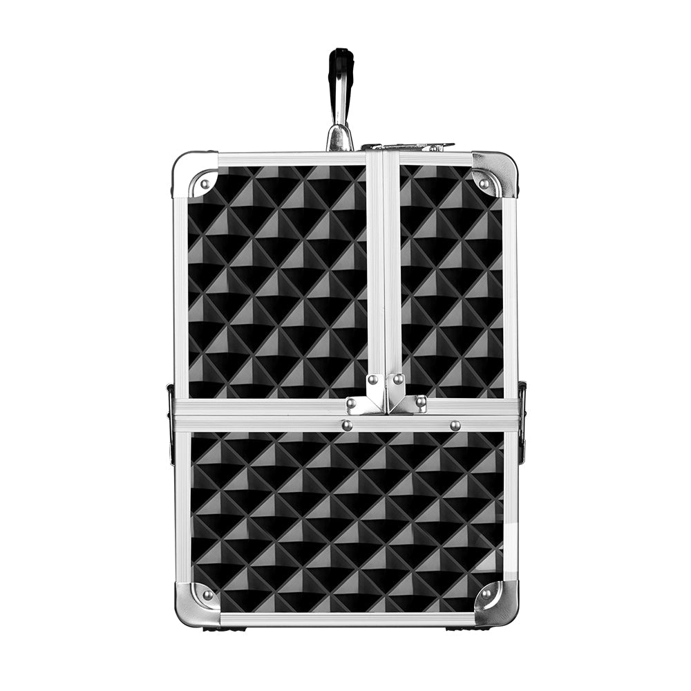 Portable Beauty Case with Fold-Out Mirror