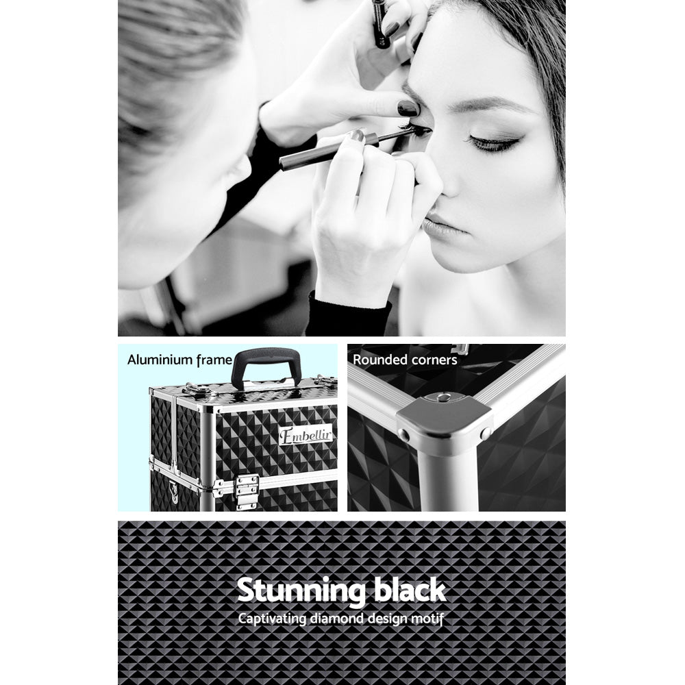 Portable Makeup Case - Diamond Black