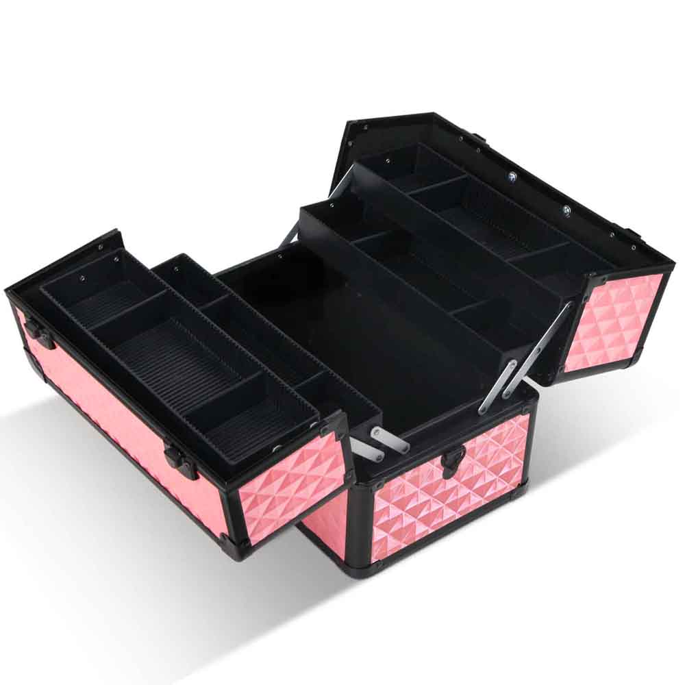 Portable Makeup Case - Diamond Pink