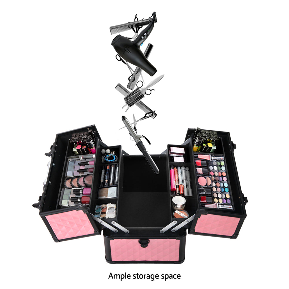 Portable Makeup Case - Diamond Pink