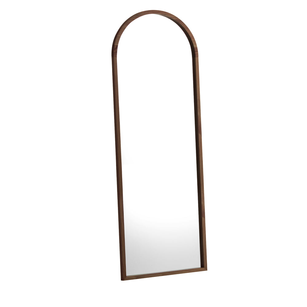 Arched Full-Length Wooden Floor Mirror