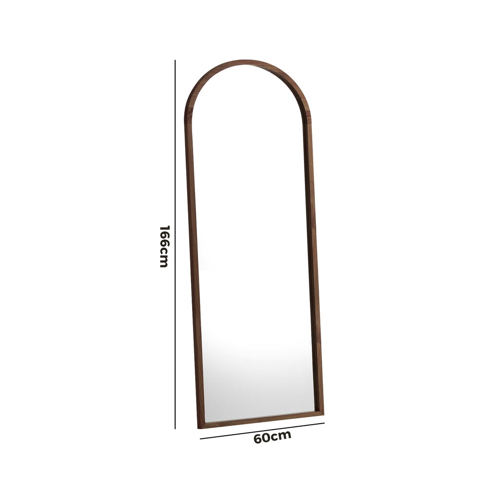 Arched Full-Length Wooden Floor Mirror
