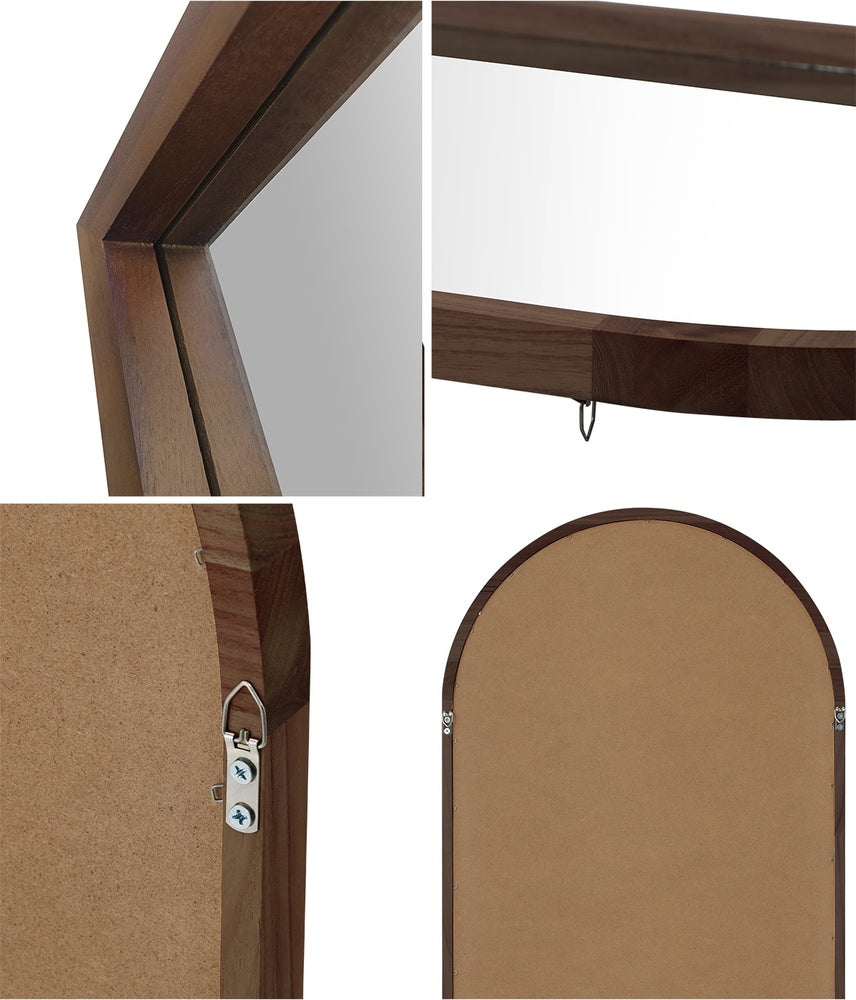 Arched Full-Length Wooden Floor Mirror