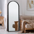 Arched Full-Length Wooden Floor Mirror