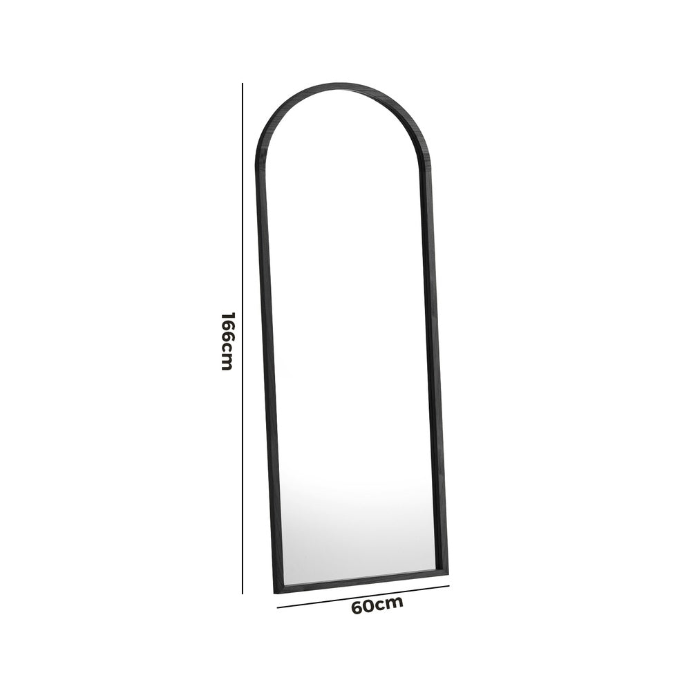 Arched Full-Length Wooden Floor Mirror