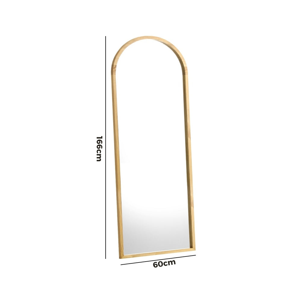 Arched Full-Length Wooden Floor Mirror