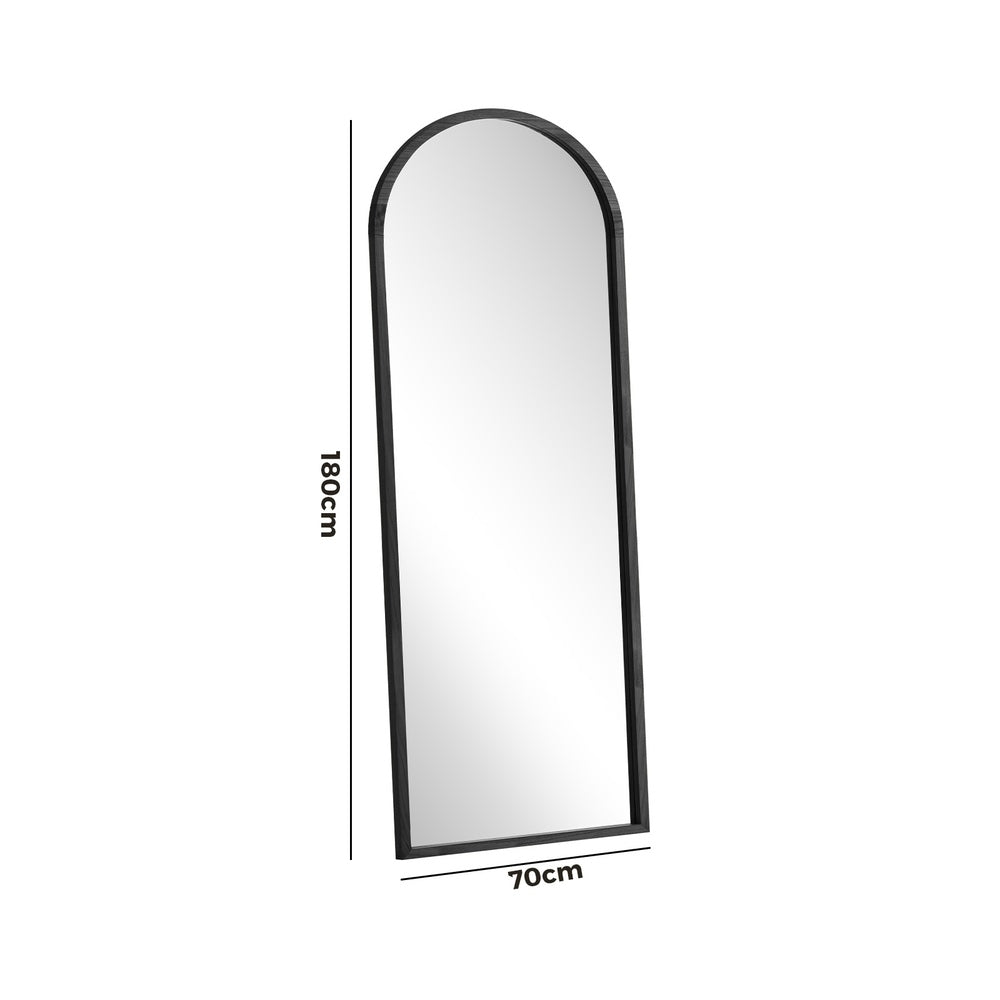 Arched Full-Length Wooden Floor Mirror