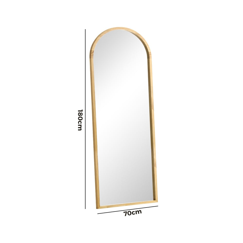 Arched Full-Length Wooden Floor Mirror