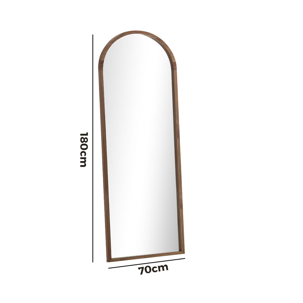 Arched Full-Length Wooden Floor Mirror