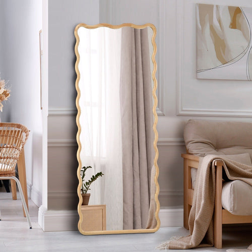 180x70cm Wavy Wooden Floor Mirror
