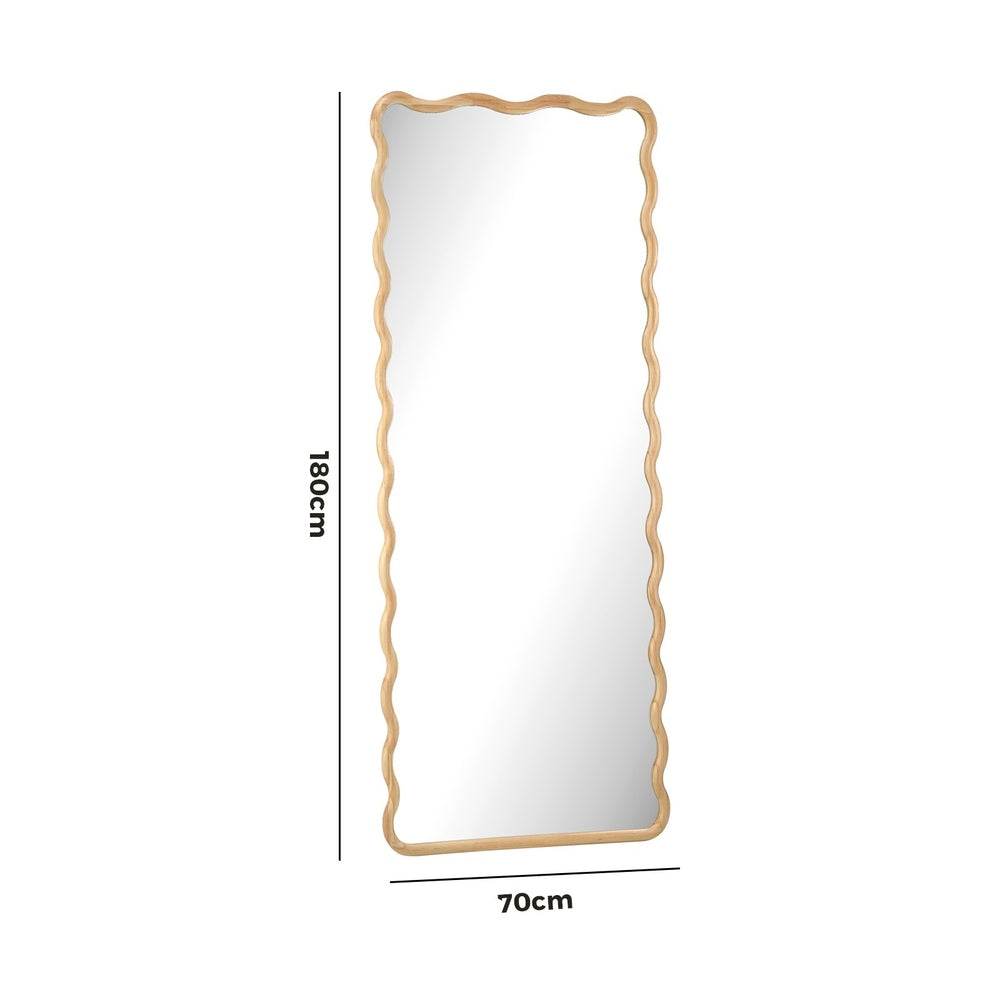 180x70cm Wavy Wooden Floor Mirror