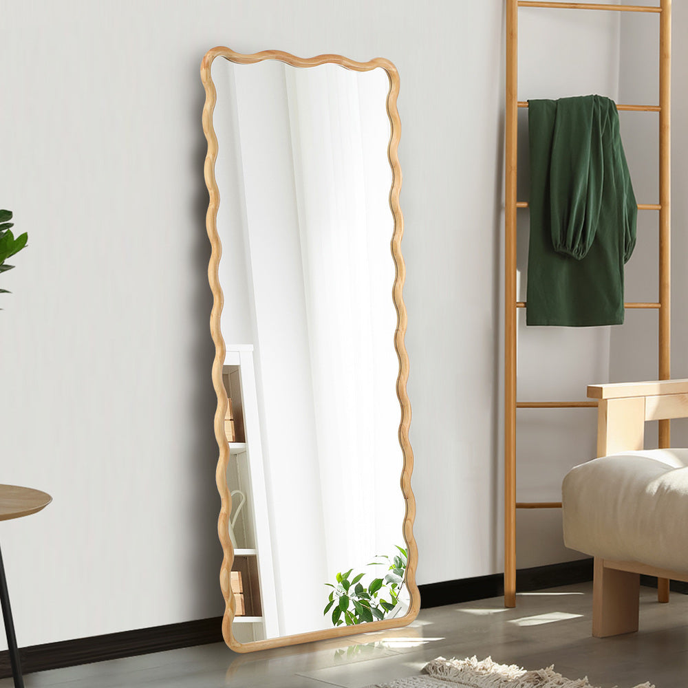 180x70cm Wavy Wooden Floor Mirror
