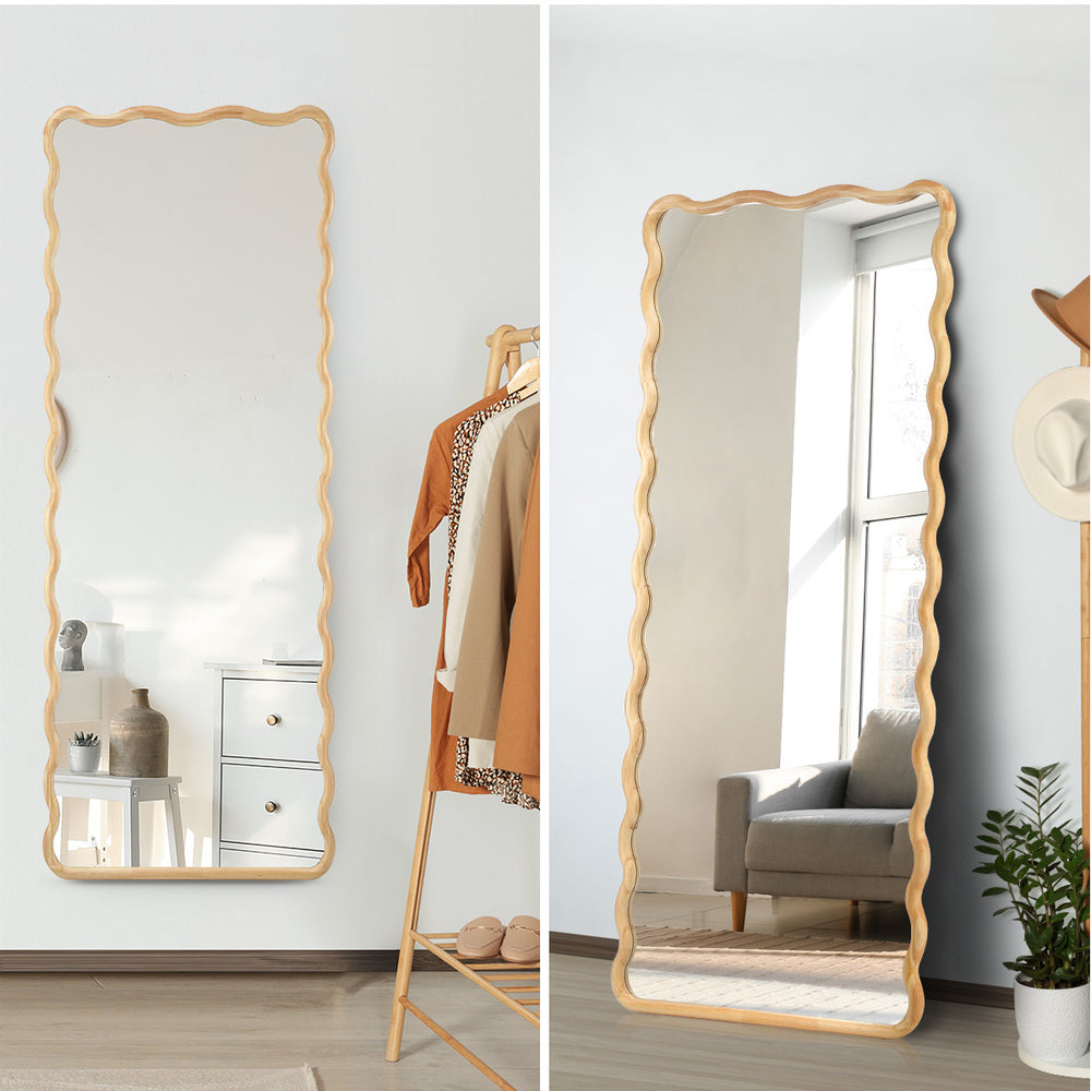 180x70cm Wavy Wooden Floor Mirror