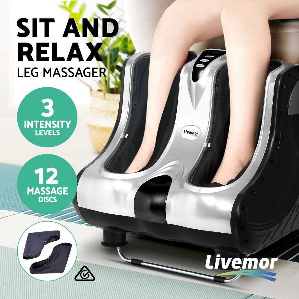 Livemor Leg Massager Shiatsu Rolling - Silver