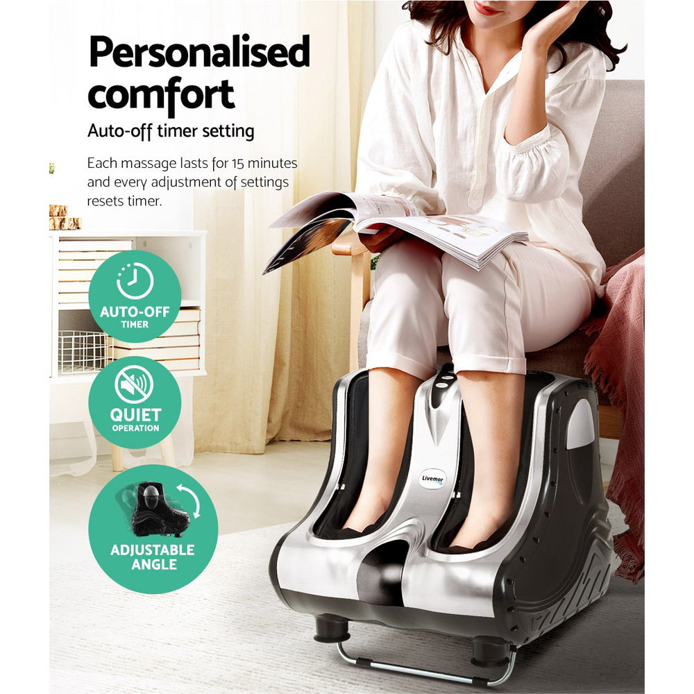 Livemor Leg Massager Shiatsu Rolling - Silver