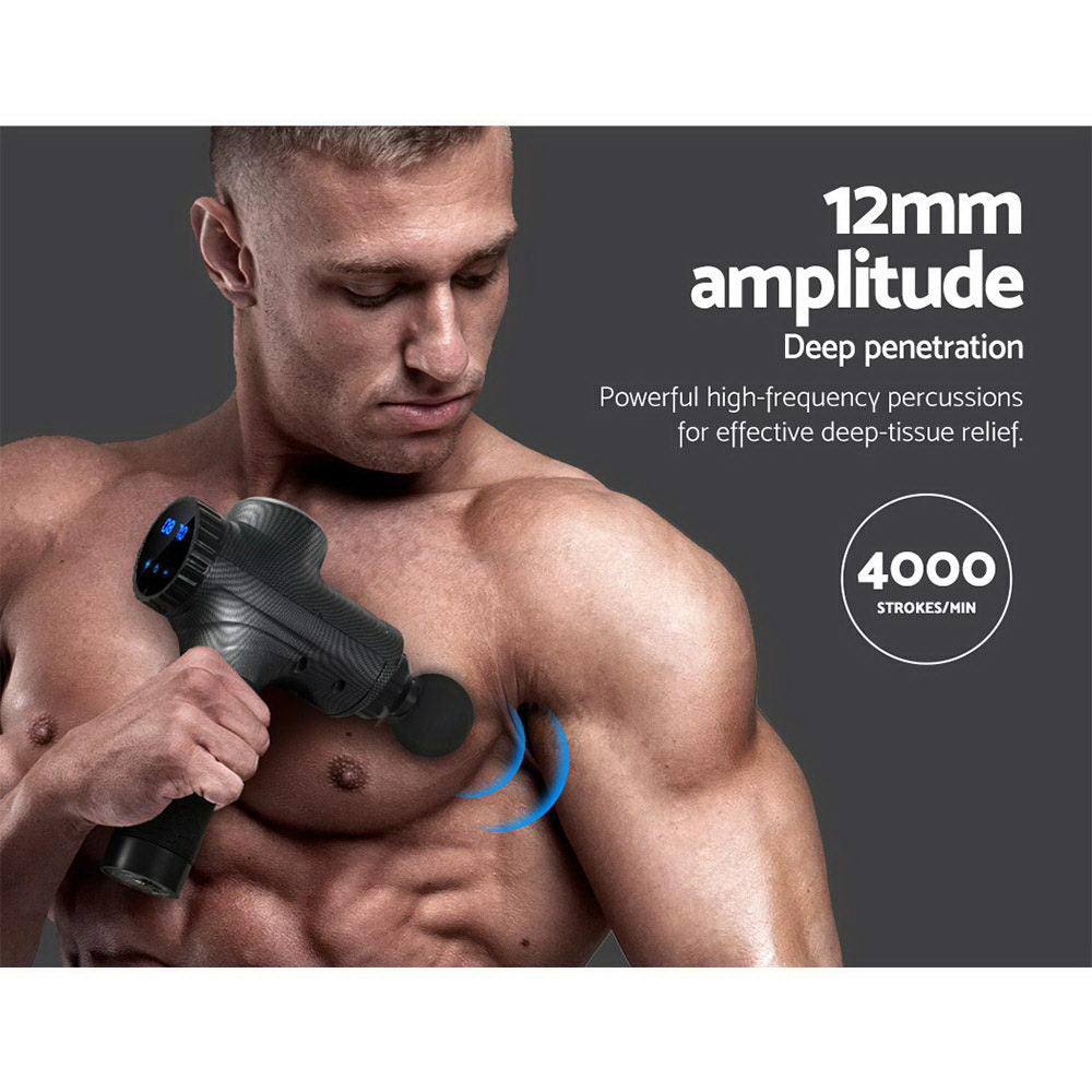 Percussion Massage Gun - 30 Speed, 6 Heads