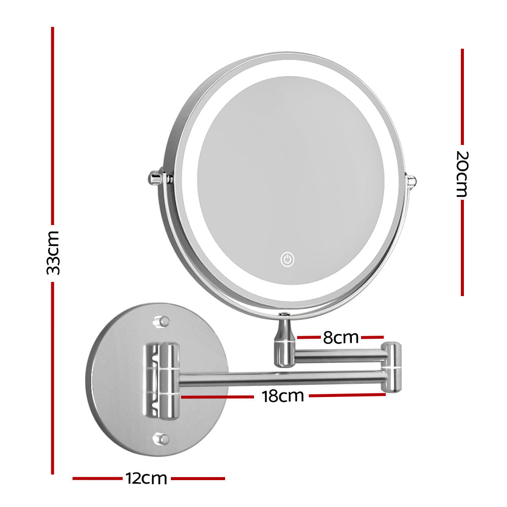 Extendable 10X Magnifying Mirror - Silver