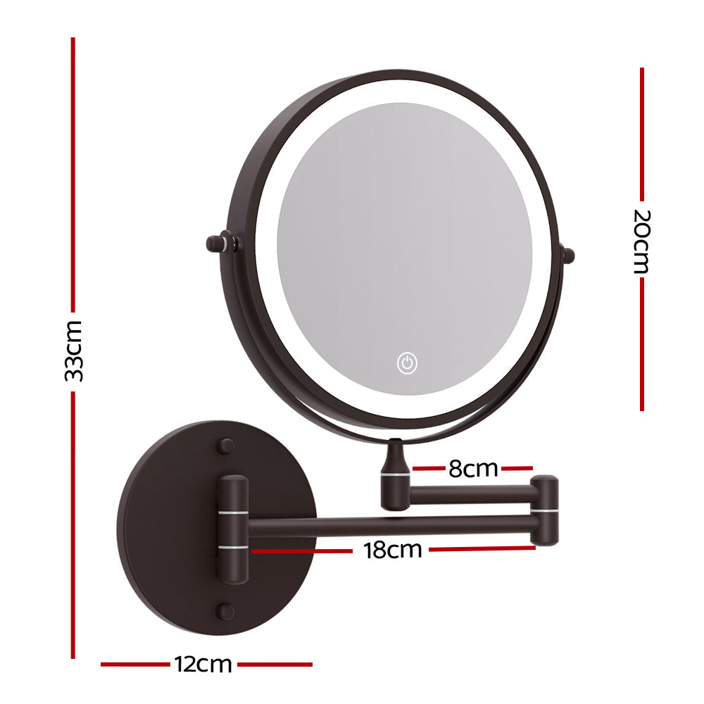 Extendable 10X Magnifying Mirror - Brown