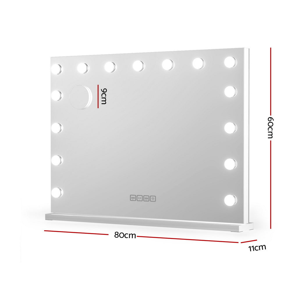 80x58cm Bluetooth Hollywood Wall Mirror