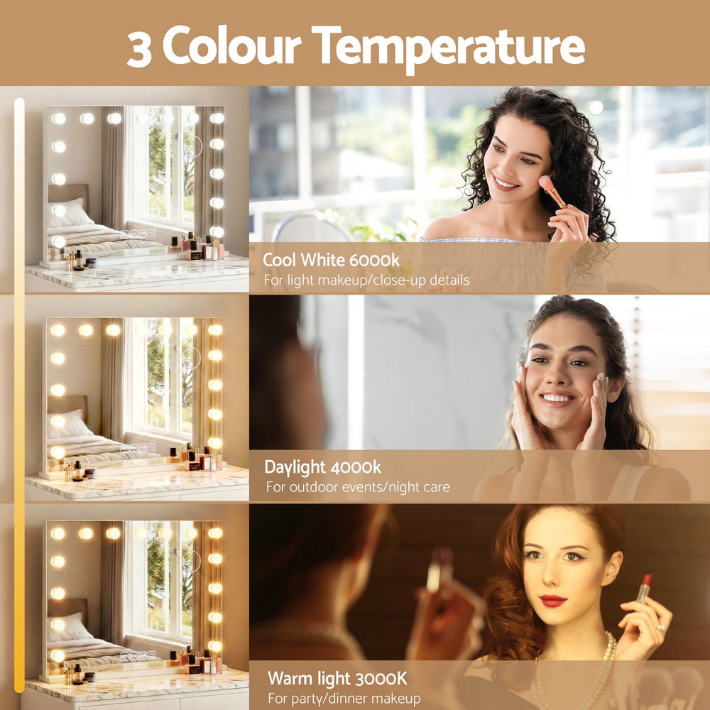 80x58cm Bluetooth Hollywood Wall Mirror