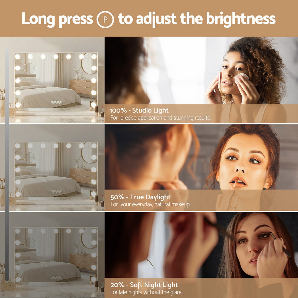 80x58cm Bluetooth Hollywood Wall Mirror