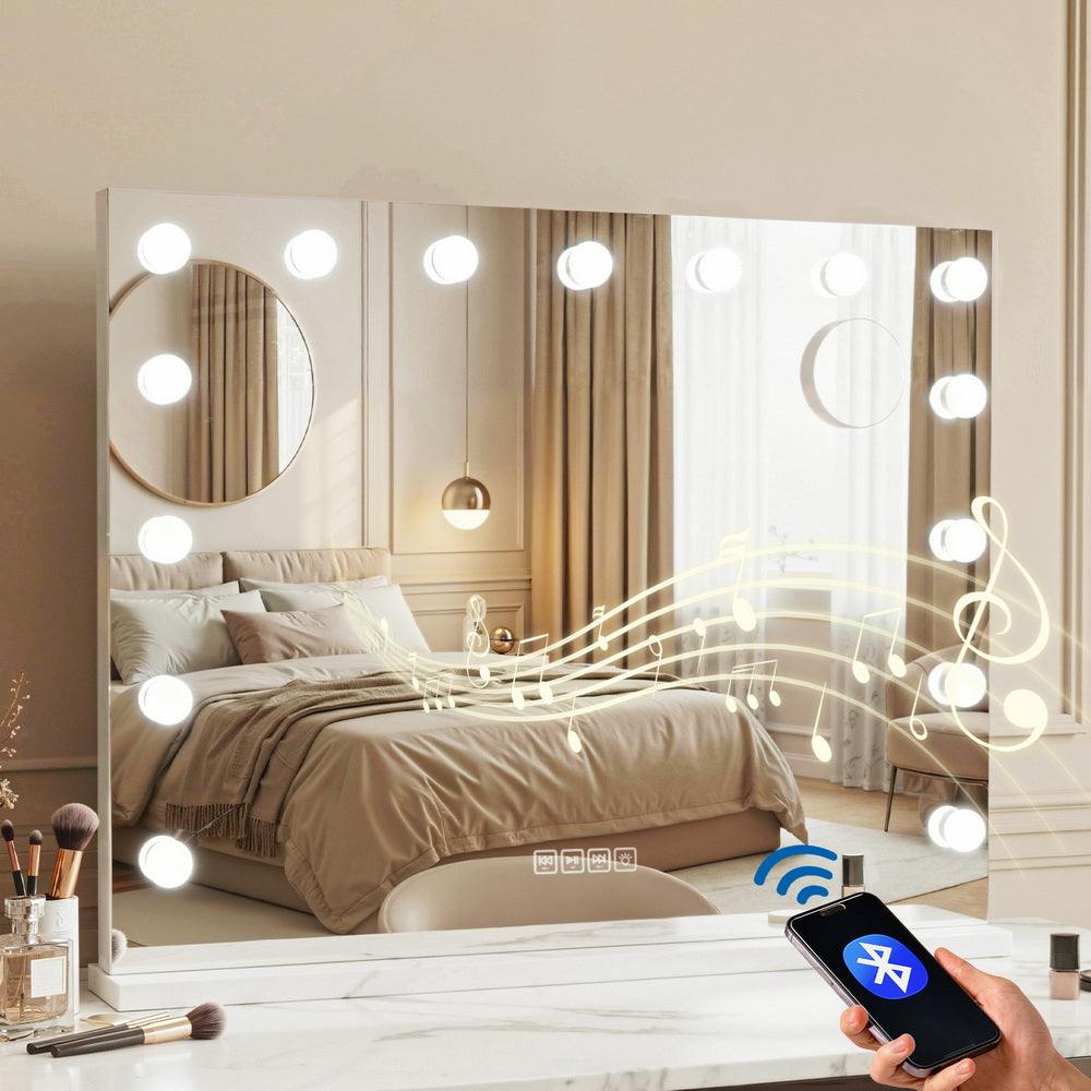 80x58cm Bluetooth Hollywood Wall Mirror
