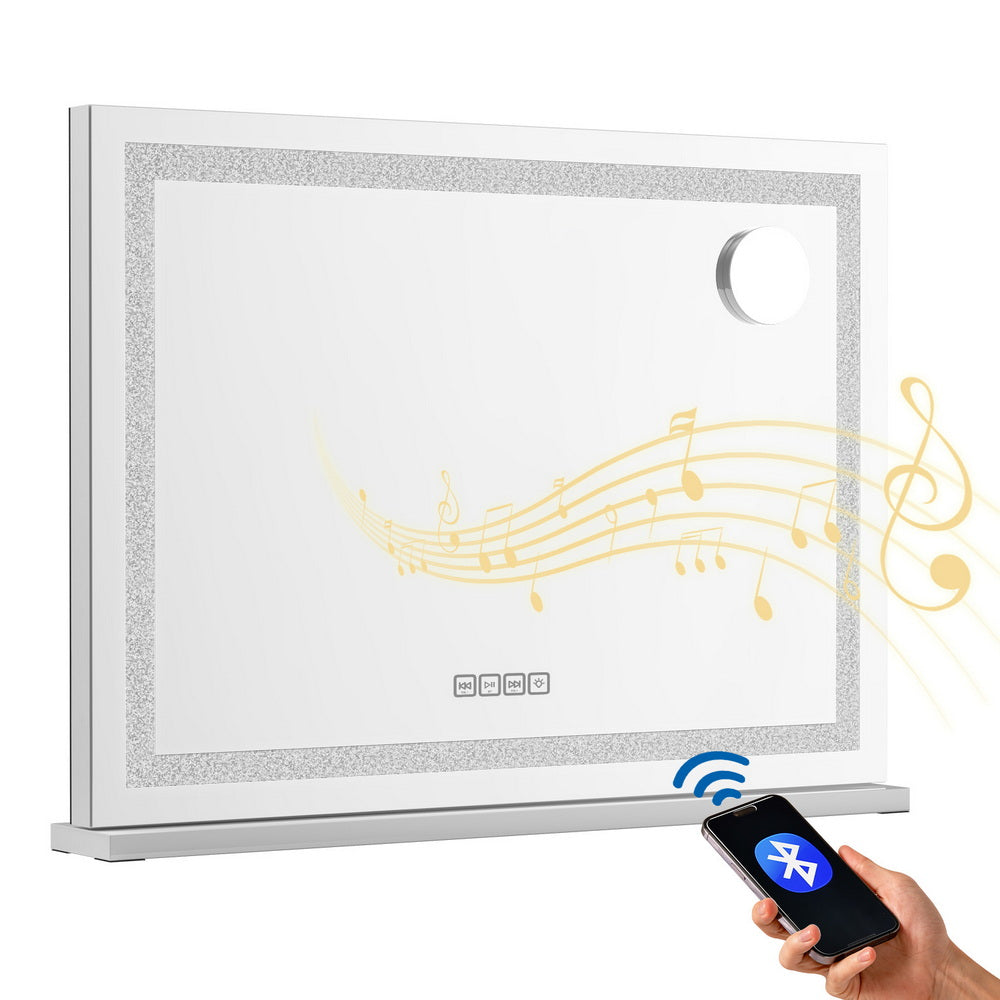 80x58cm Bluetooth Crystal LED Vanity Mirror