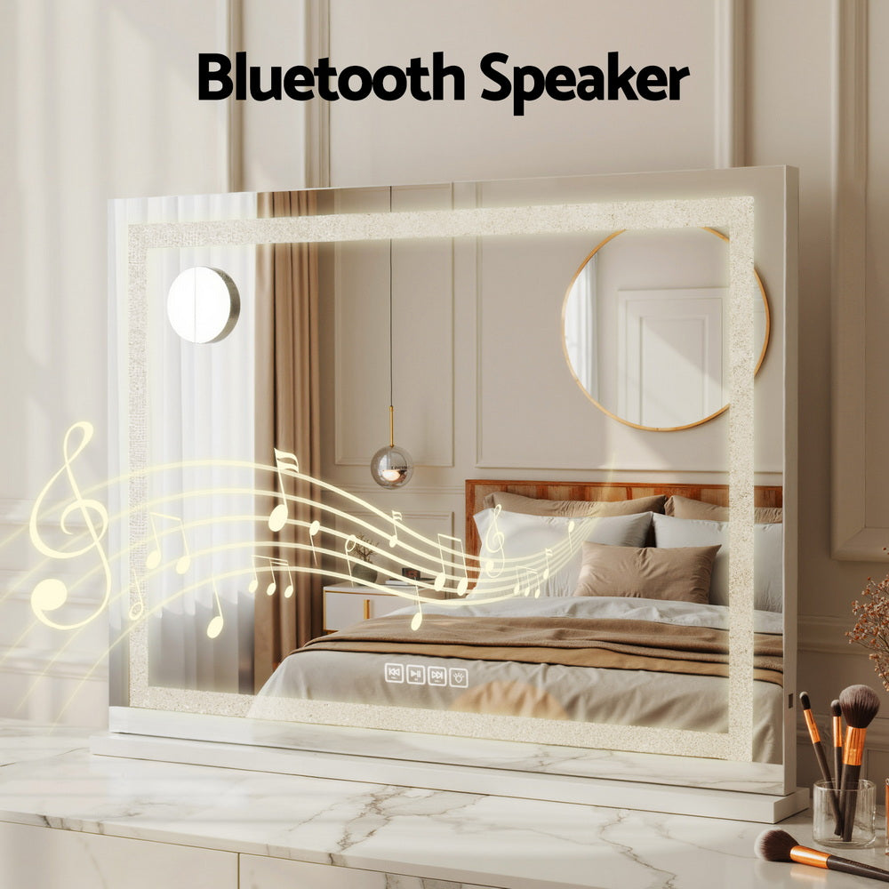 80x58cm Bluetooth Crystal LED Vanity Mirror