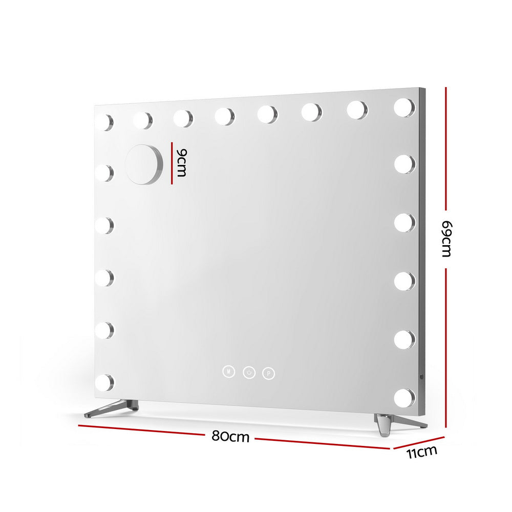 80x65cm Hollywood Vanity Mirror - Silver Legs