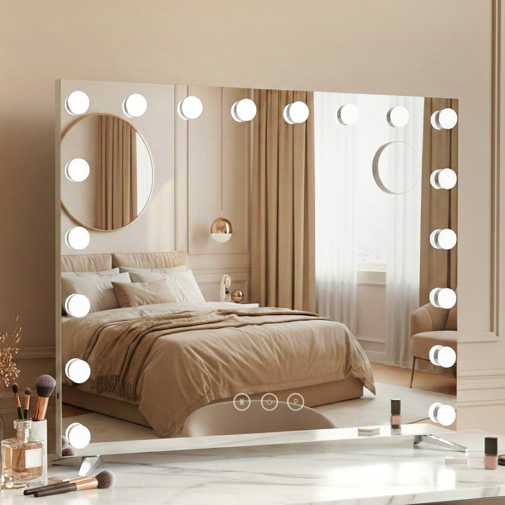 80x65cm Hollywood Vanity Mirror - Silver Legs