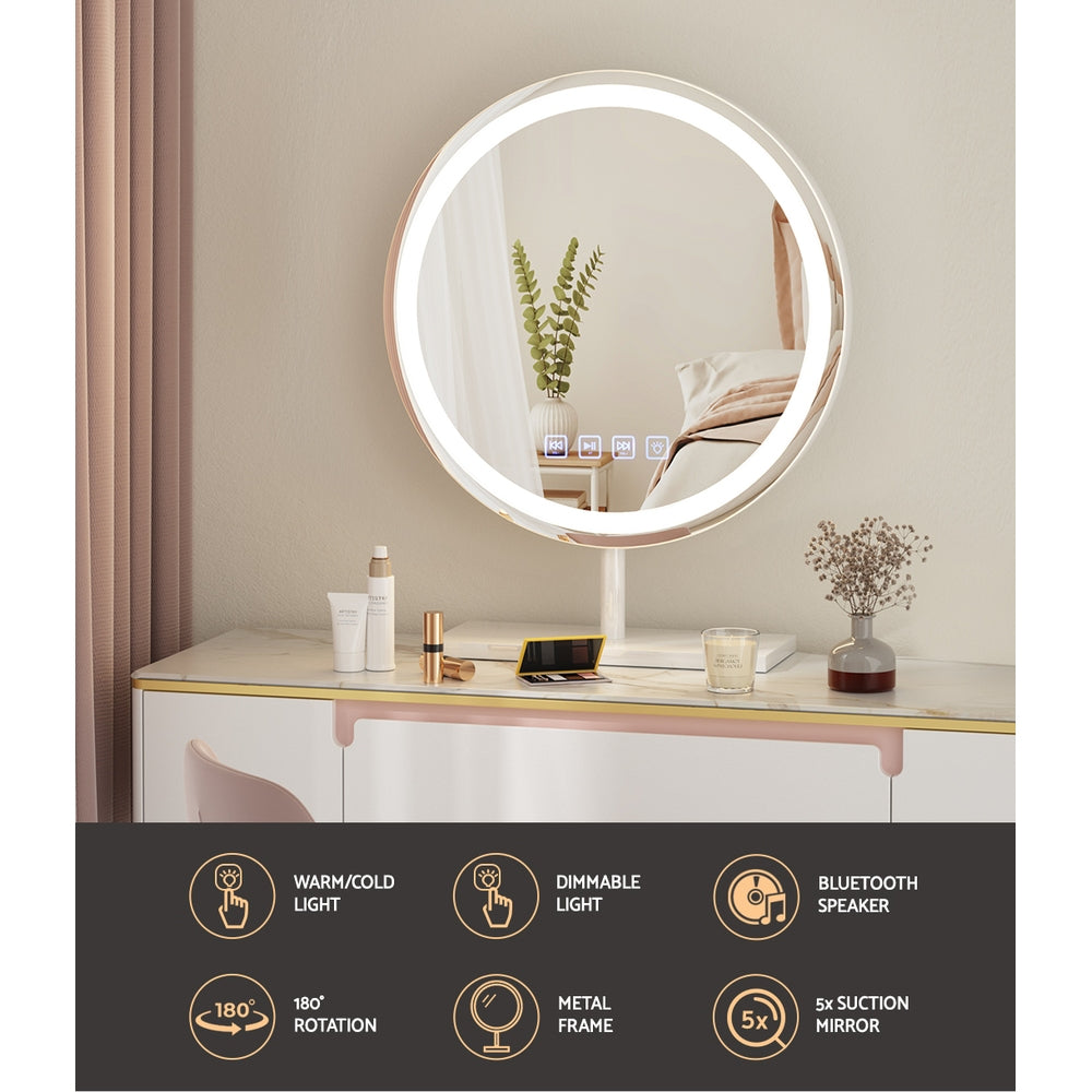 40x40cm Round Bluetooth Vanity Mirror