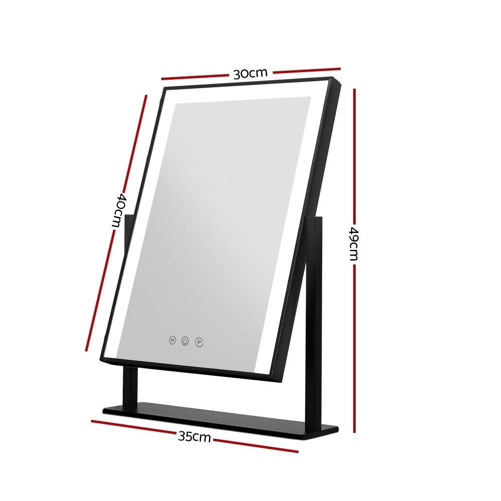 30x40cm Rotating Hollywood Vanity Mirror - Black