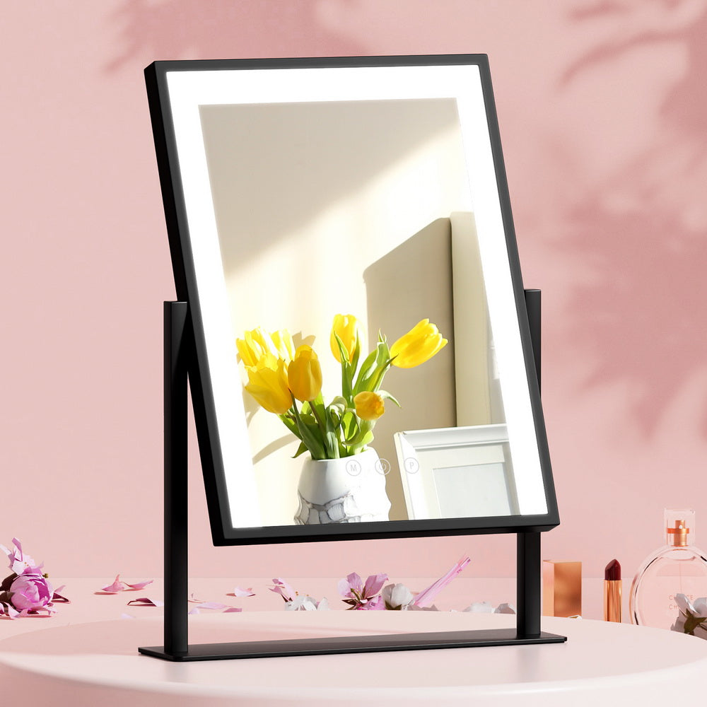 30x40cm Rotating Hollywood Vanity Mirror - Black