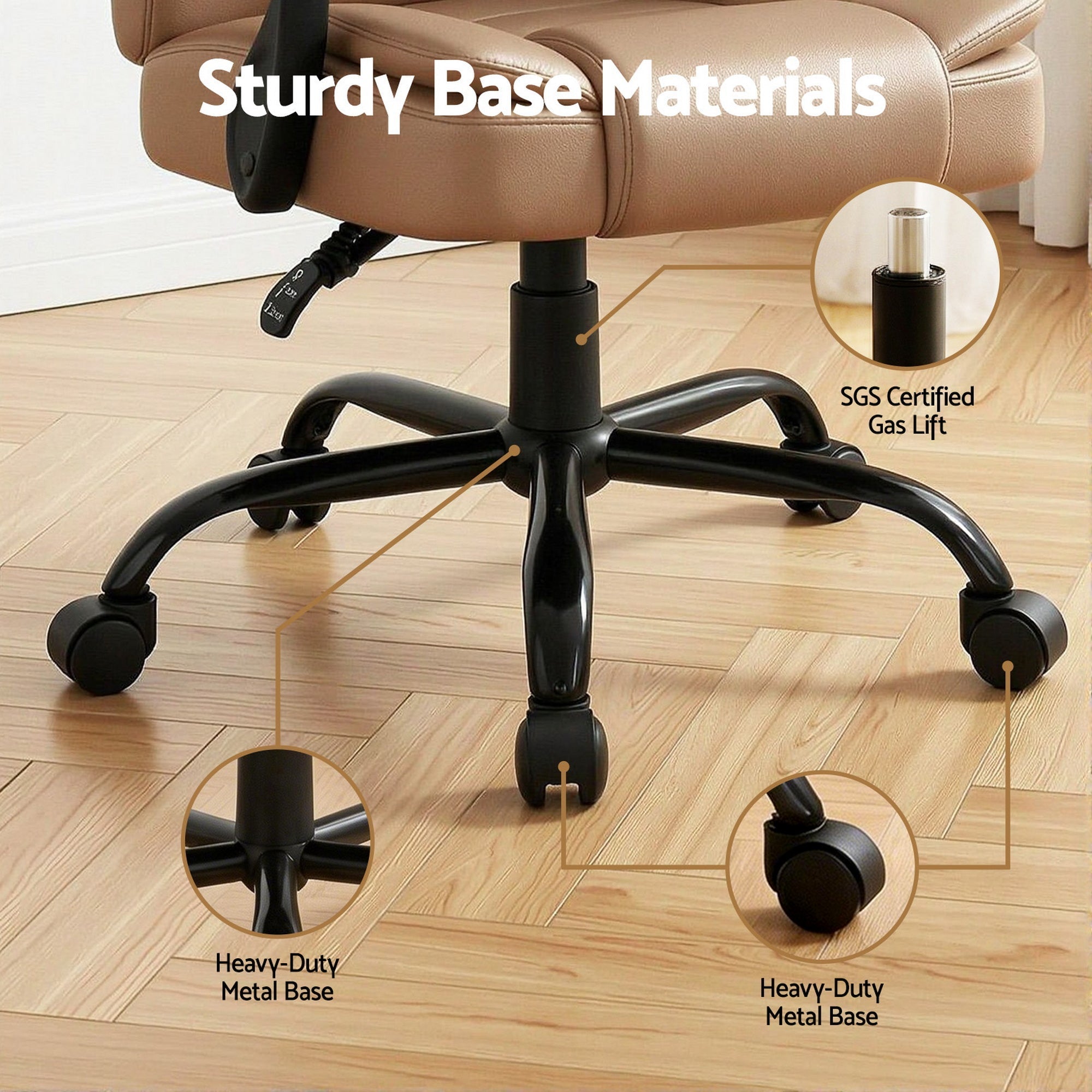 2-Point Massage Office Chair - Espresso