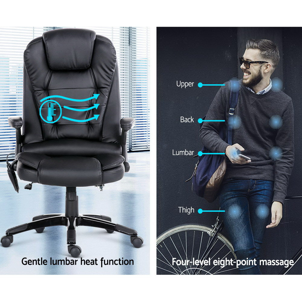 8-Point Heated Massage Office Chair