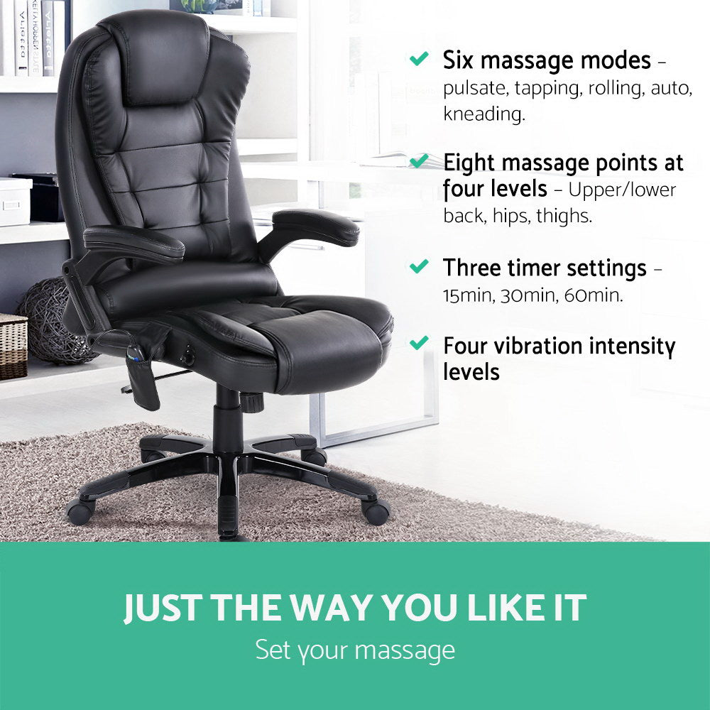 8-Point Heated Massage Office Chair