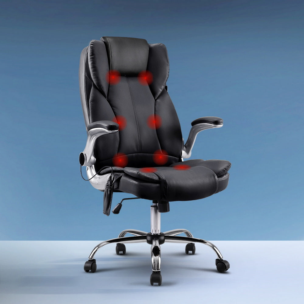 8-Point Massage Office Chair - Black