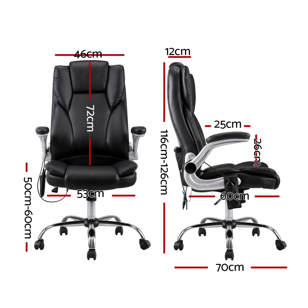 8-Point Massage Office Chair - Black
