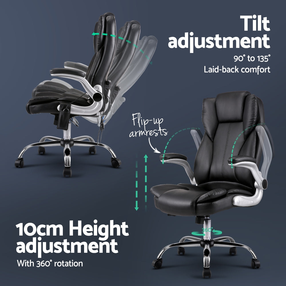 8-Point Massage Office Chair - Black