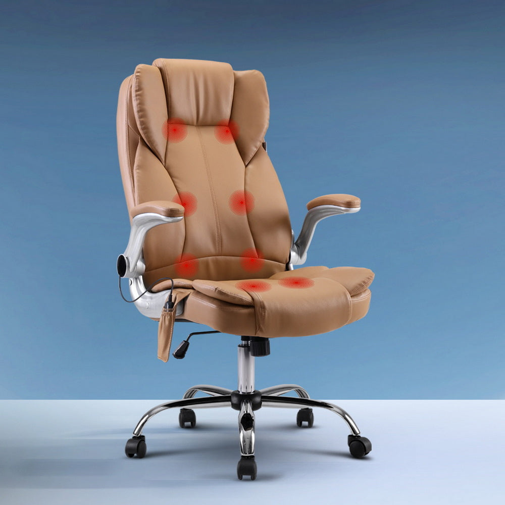 8-Point Massage Office Chair - Espresso
