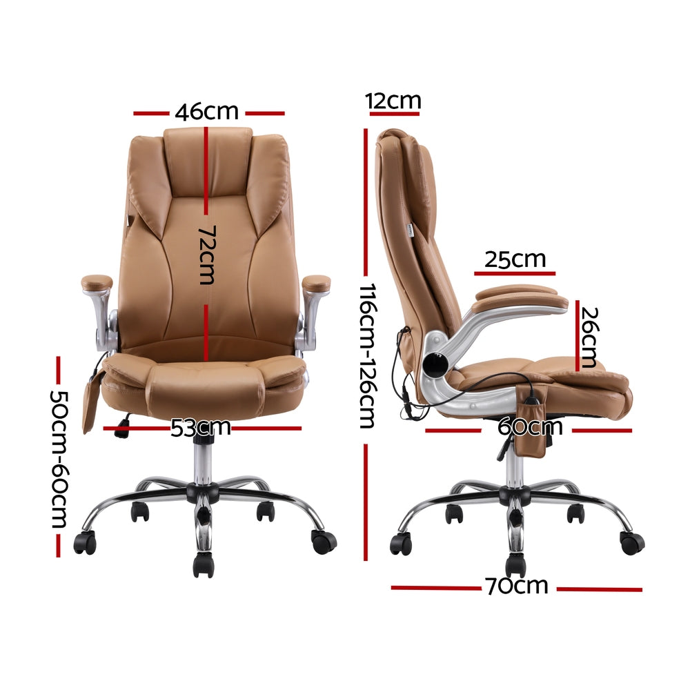 8-Point Massage Office Chair - Espresso