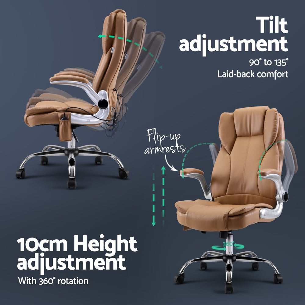 8-Point Massage Office Chair - Espresso