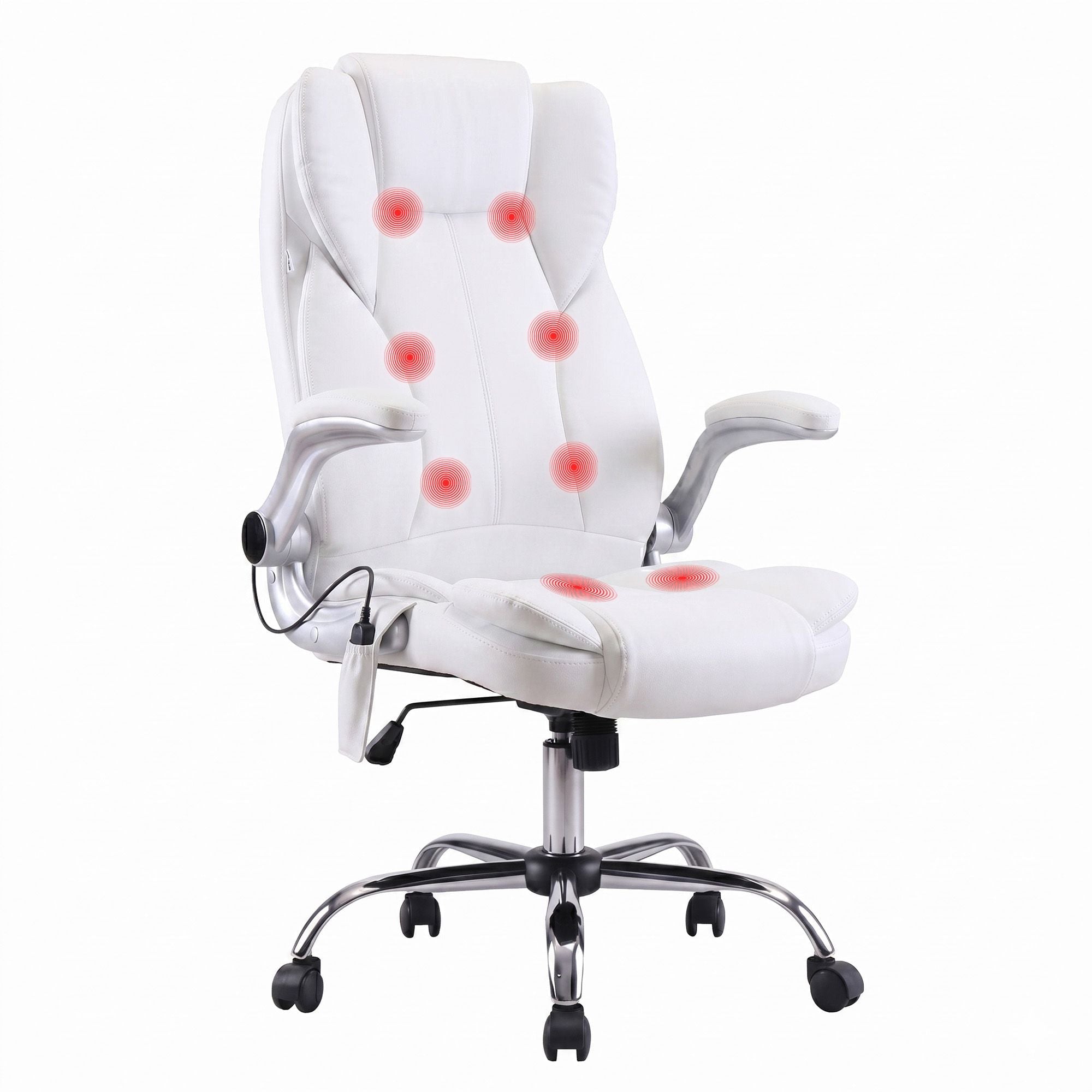 8-Point Massage Office Chair - White