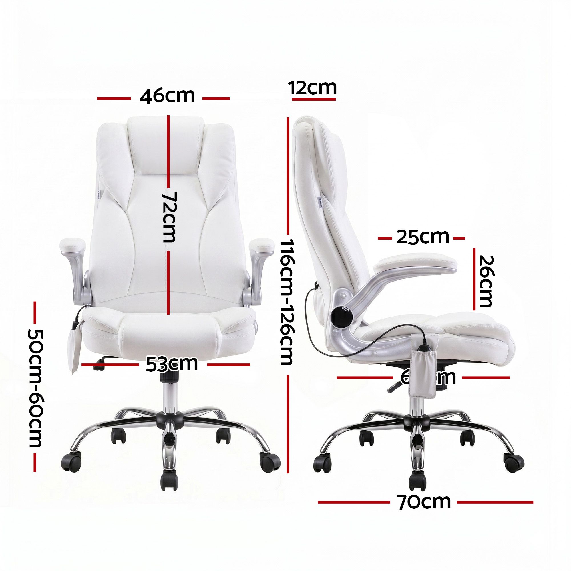 8-Point Massage Office Chair - White