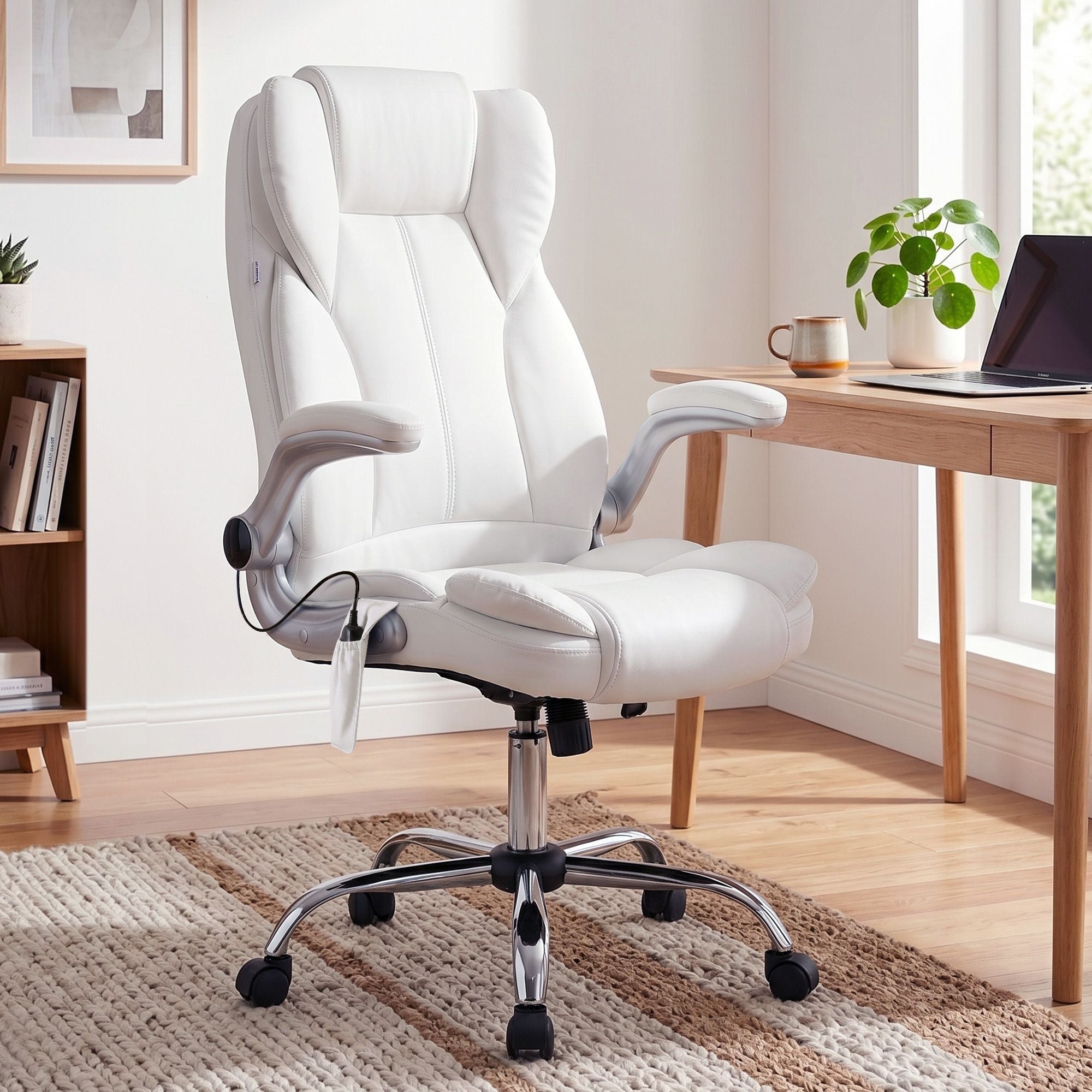 8-Point Massage Office Chair - White