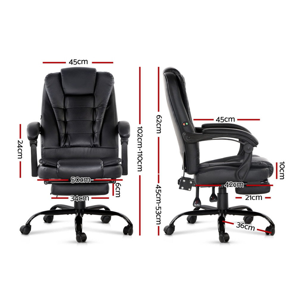 2-Point Massage Office Chair with Footrest