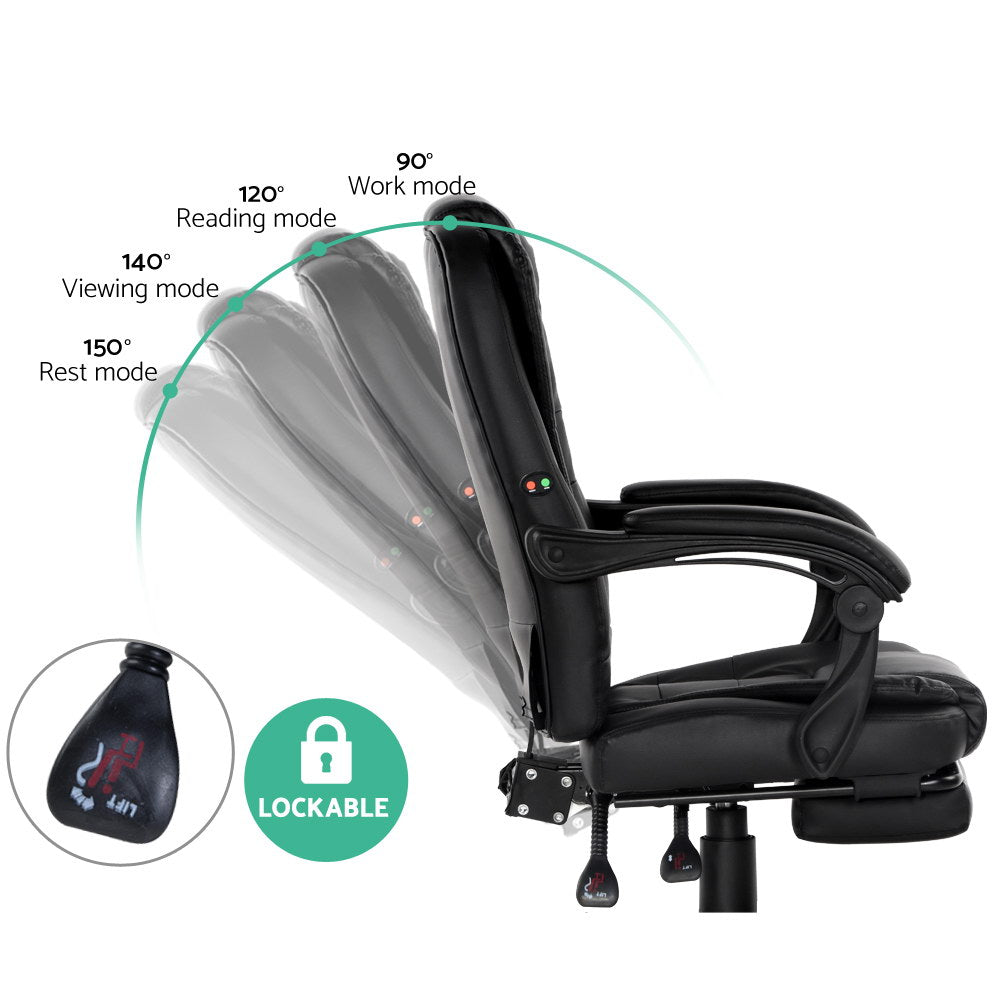 2-Point Massage Office Chair with Footrest