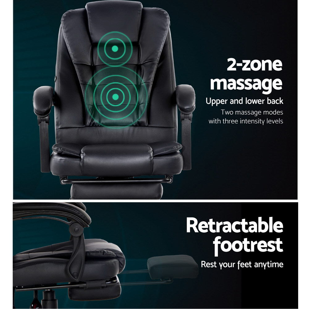2-Point Massage Office Chair with Footrest