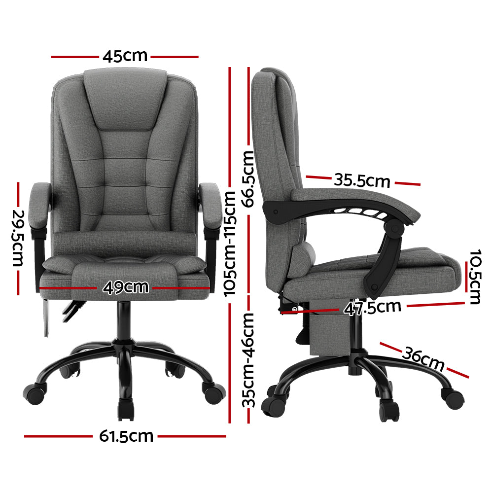 2-Point Massage Office Chair - Fabric